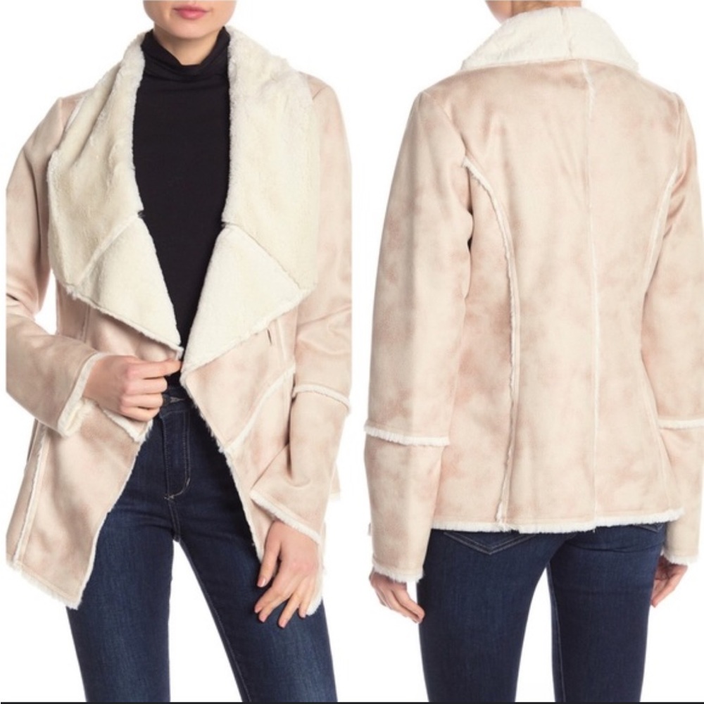 Laundry by Shelli Segal Women’s Coat Luxury Faux Fur Moto Jacket Sz M